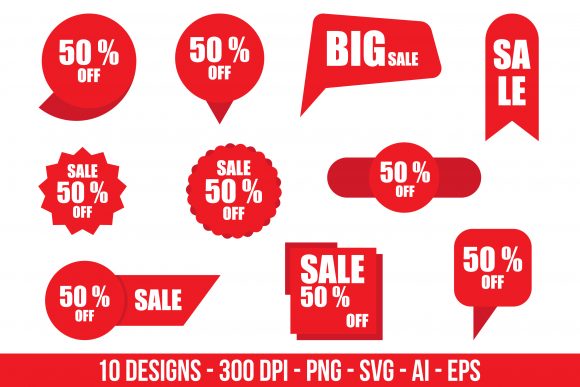 Download Discount Stickers Clipart Set. - Set. Collection