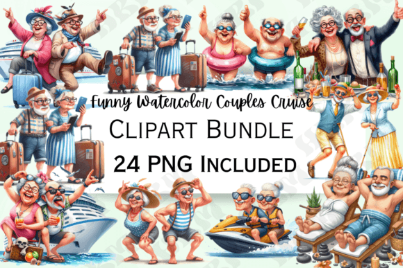 Download Funny Old Couple Cruise Clipart - Art Collection