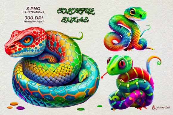 Download Colorful Snake Sublimation Clipart - Art Collection
