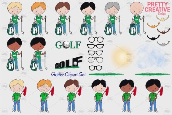 Download Golfer Add-on Clipart Set - Art Collection