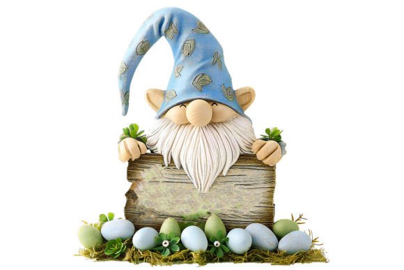 Download Easter Gnome with Signboard Clipart - Art Collection
