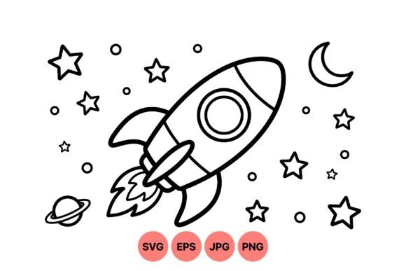 Download Cute Space Rocket Clipart Art - Art Collection