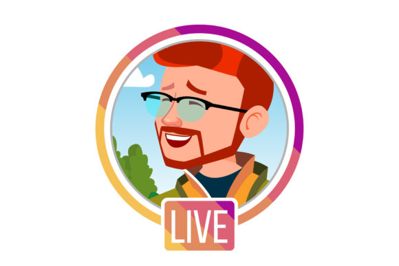 Download Stories Vector. Man Streamer. Live Video - Live video Collection