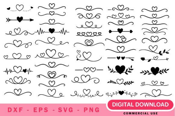 Download Heart Text Divider SVG Bundle - Art Collection