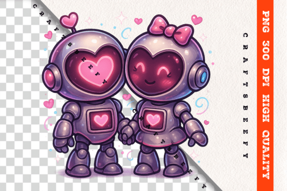 Download Robot Couple Valentine PNG Clipart - Art Collection