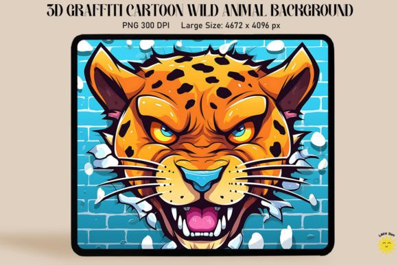 Download 3D Graffiti Cartoon Leopard - Art Collection
