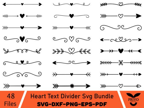 Download Heart Text Divider Svg Bundle - Art Collection