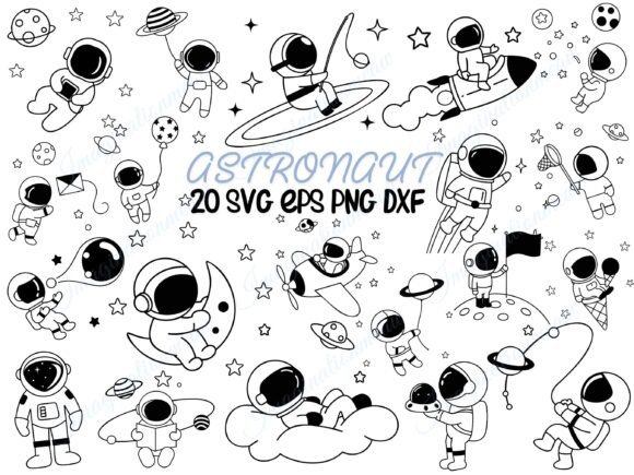 Download Doodle Astronaut SVG Outer Space Clipart - Art Collection