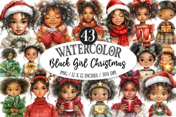 Download Black Girl Christmas Eve Clipart - Art Collection
