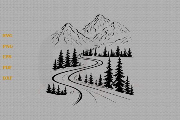 Download Road Mountain Scene SVG Forest Road SVG - Road Collection