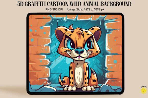Download 3D Graffiti Cartoon Cheetah - Art Collection