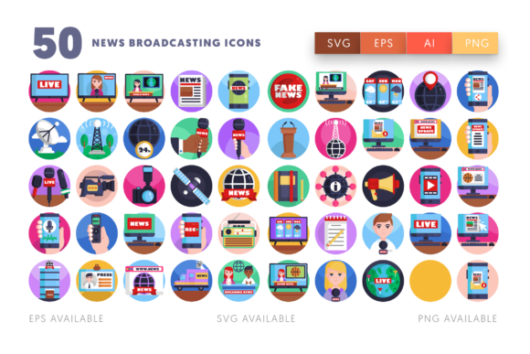Download 50 News Broadcasting Icons - Road Collection