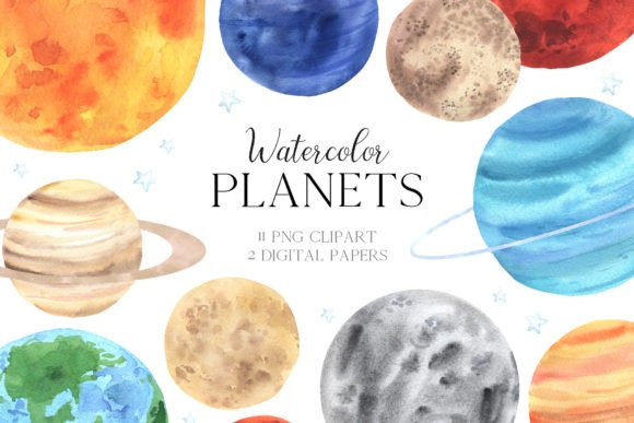 Download Watercolor Space Planets PNG Clipart - Art Collection